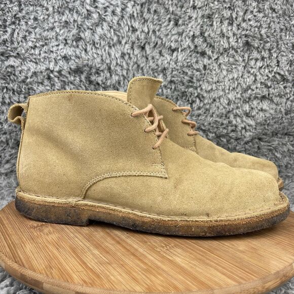 Clarks Chukka Ankle Leather Boots Suede Shoes Size 9.5 M Tan - Picture 1 of 10